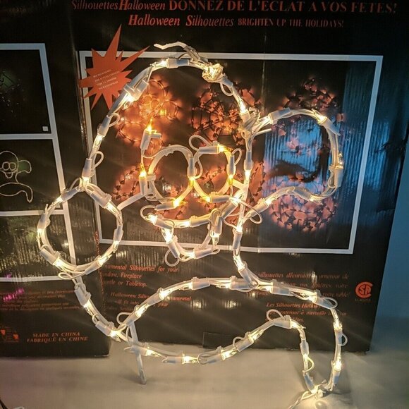 3 Set Vintage Sears Halloween Silhouettes Lights Window Decor Cat Witch Ghost - Picture 6 of 16